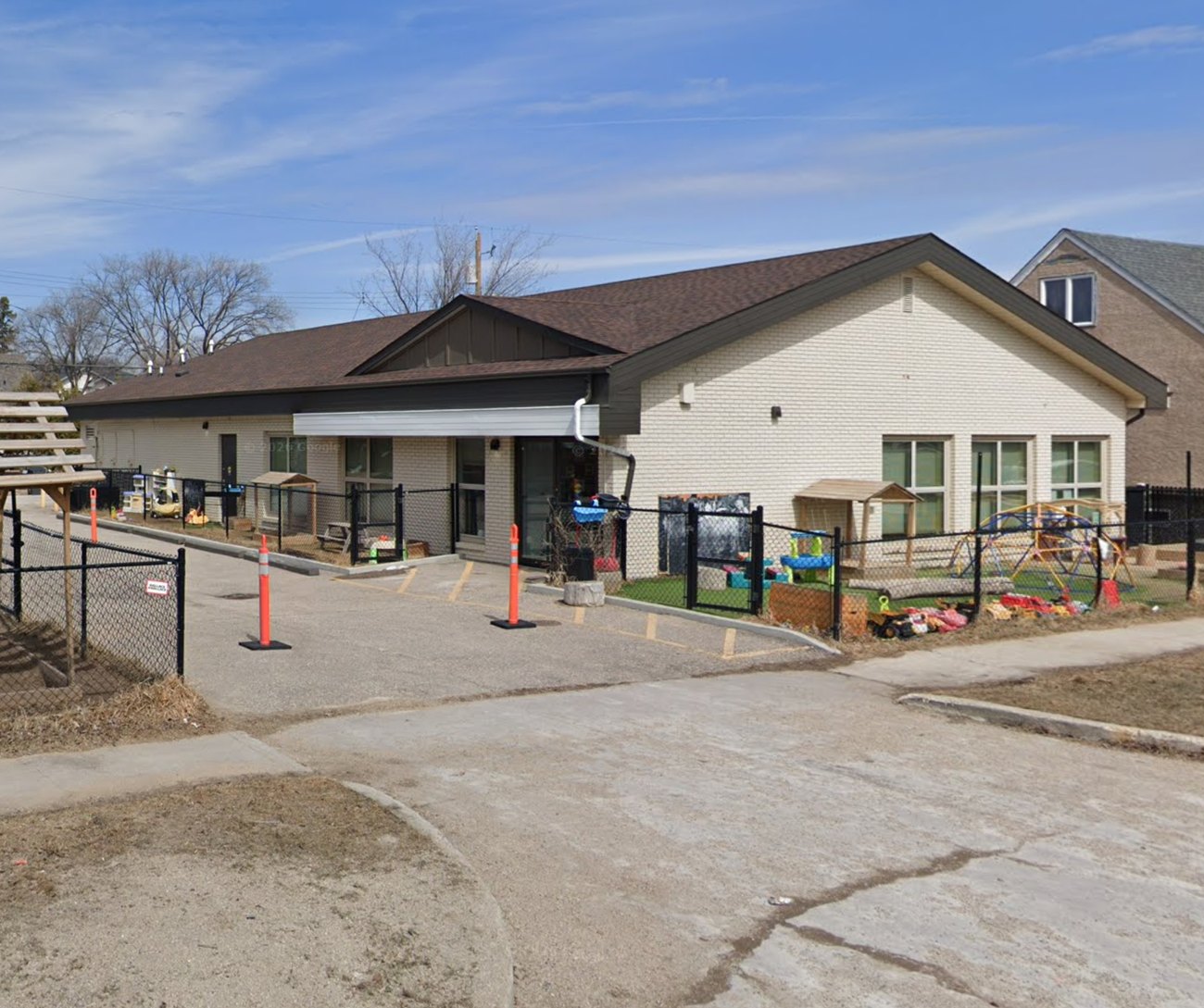 River Heights Montessori at 333 Wilton Street, with its fenced outdoor play yards